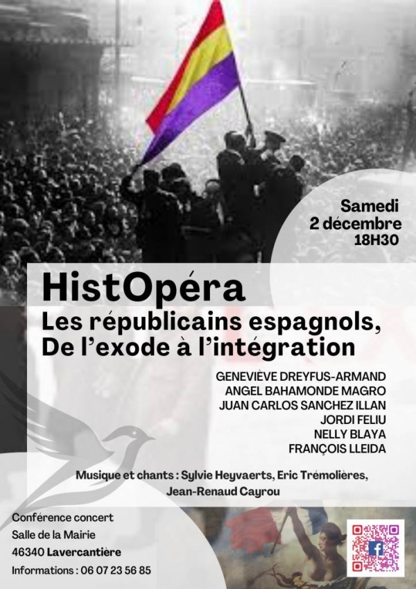 Conférence :  Les Républicains Espagnols - samedi 2 décembre 2023 à 18h30